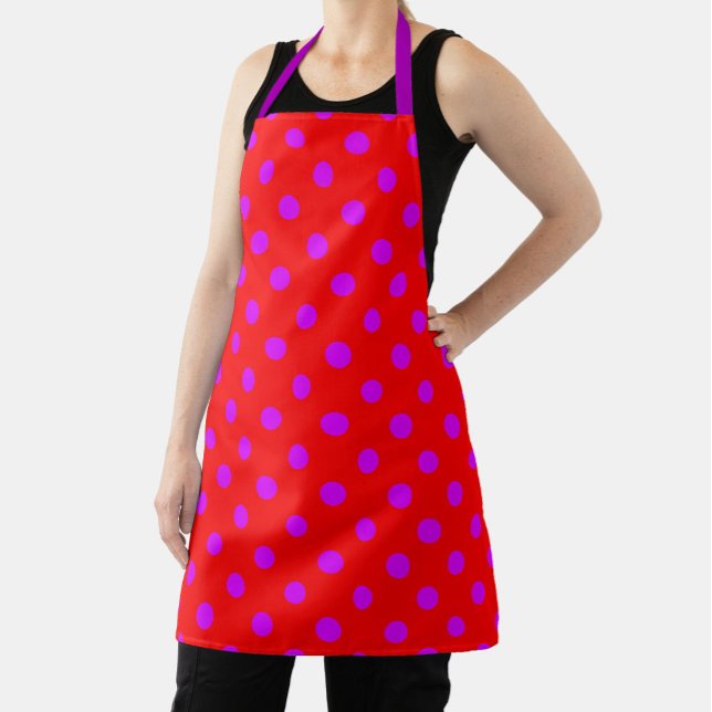 Tablier Purple sur le design Motif Pois rouge (Créateur téléchargé)