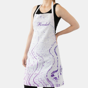 Tablier Purple Wave Artsy Swirl Motif Nom personnalisé mig