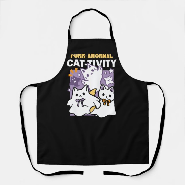 Tablier Purr-anormal Cat-tivity - Halloween Cat Design (Recto)