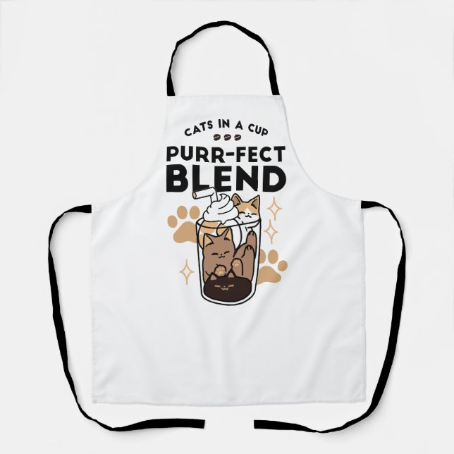Tablier Purr-fect Blend : Cat and Coffee Art for Pet Lover (Recto)