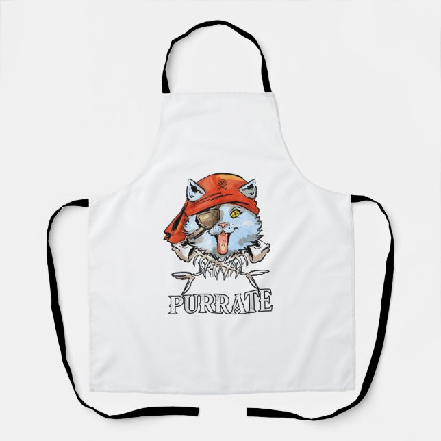 Tablier Purrate - Cute Pirate Chat Drôle (Recto)