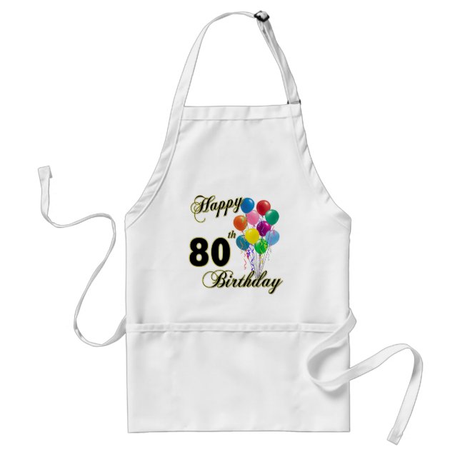 Tablier Quatre-vingtième cadeaux d'anniversaire et (Devant)