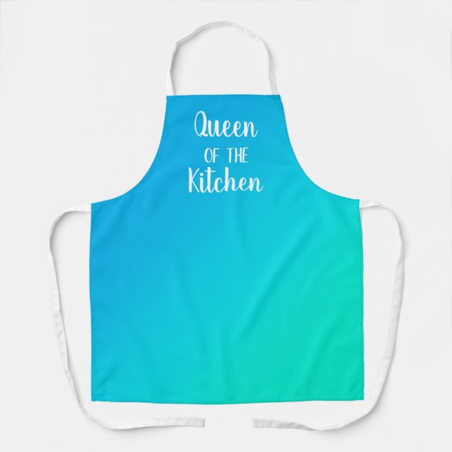 Tablier Queen of the Kitchen Blue to Turquoise Gradient Ap (Recto)