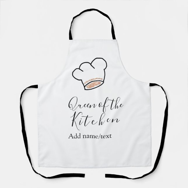 Tablier Queen of the kitchen chef cooking add name crown  (Recto)