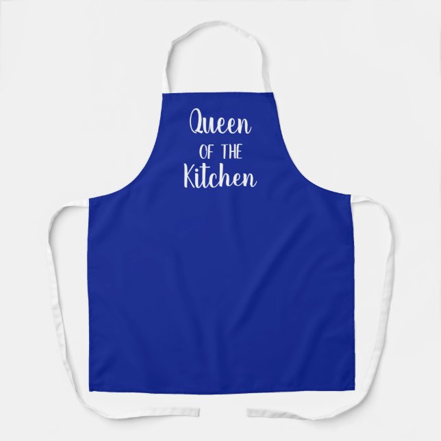 Tablier Queen of the Kitchen Dark Blue Apron (Recto)