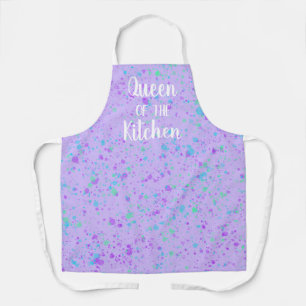 Tablier Queen of the Kitchen Purple Splattered Apron