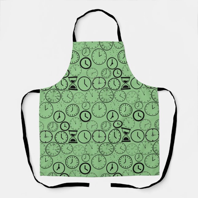 Tablier Quelle heure est-il ? wx4 L Green BG (Recto)
