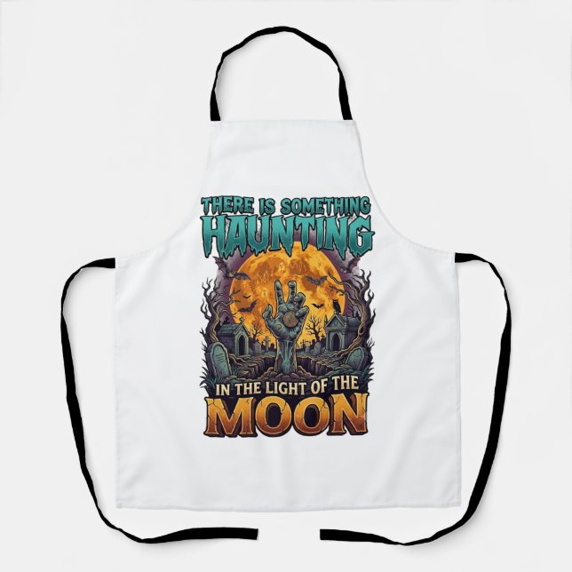 Tablier Quelque chose hantant lune Halloween Zombie Main G (Recto)