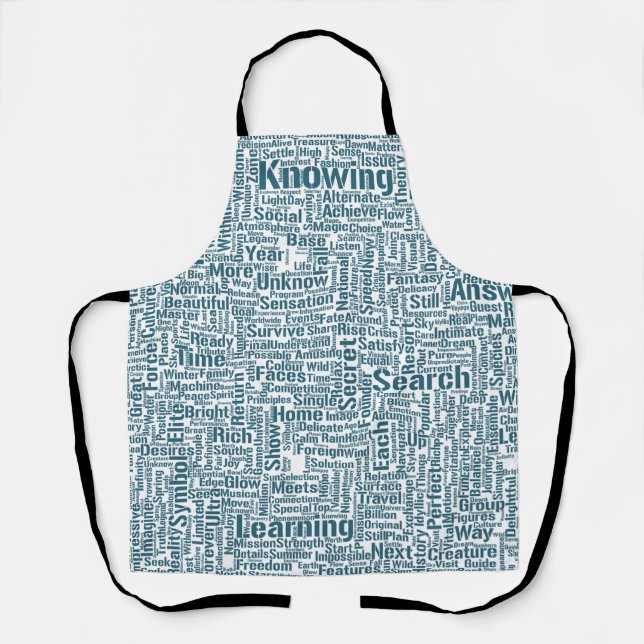 Tablier Question Apprendre Nuage MotssTexte Motif Message (Recto)