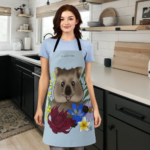 Tablier Quokka Happy Australie Florale Bleu