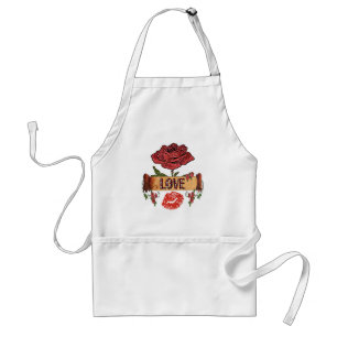 Tablier RAB Rockabilly Saint-Valentin Roses, Amour & Rouge