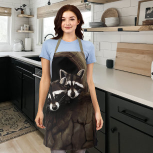 Tablier Raccoons Brown Cute Tree