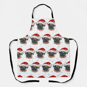 Tablier Race de chien Pug Étoiles de Noël