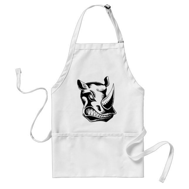 TABLIER RAGING RHINO TATTOO TRIBAL VECTOR GRAPHIQUE (Devant)
