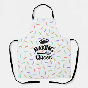 Tablier Rainbow confetti baking queen drôle slogan