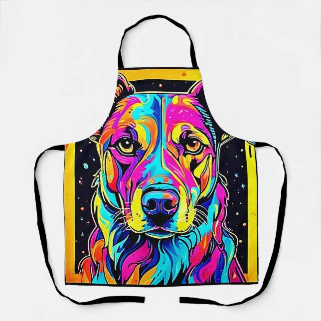 Tablier Rainbow Dog Portrait Art (Recto)