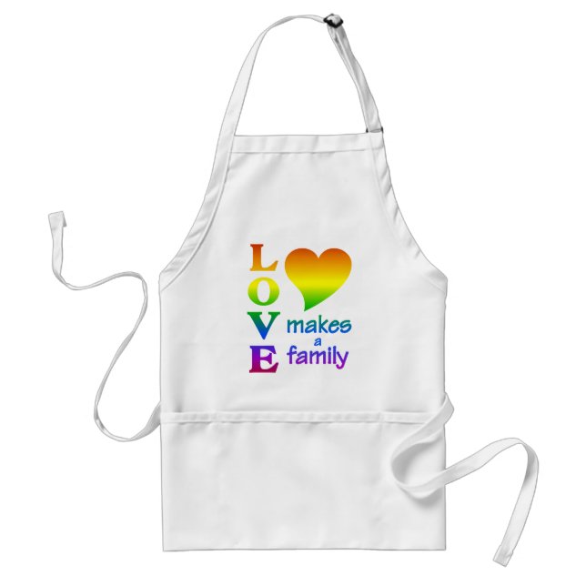 Tablier Rainbow Family - choisissez style, couleur (Devant)