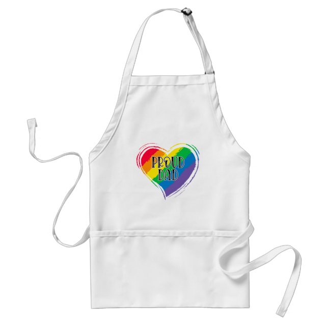 Tablier Rainbow Heart Flag Fier papa LGBT Gay pride Mois (Devant)