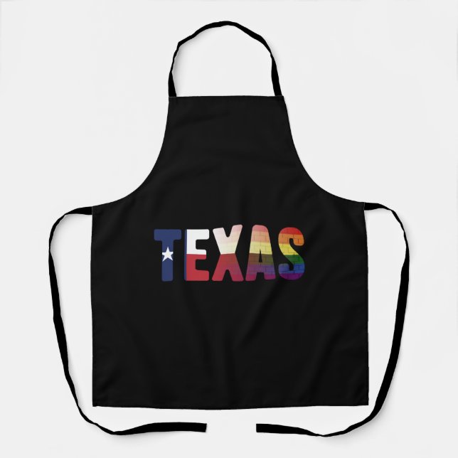 Tablier Rainbow Texas Flag Design pour LGBT Texan fier (Recto)