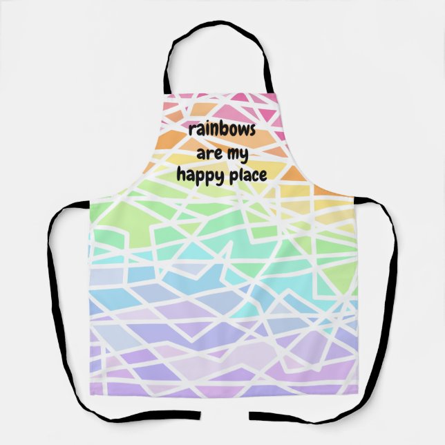 Tablier Rainbows are My Happy Place Rainbow Apron (Recto)