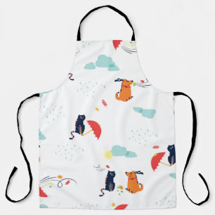 Tablier Rainy Day Friends : Chien de chat Vintage