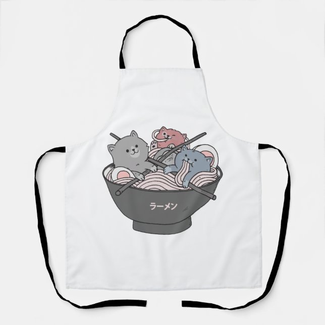 Tablier Ramen de chat kawaii (Recto)