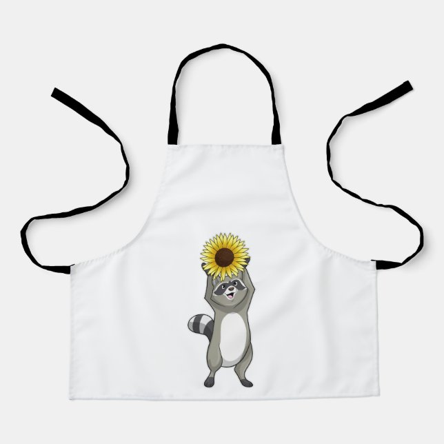 Tablier Raton laveur avec tournesol (Recto)