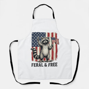 Tablier Raton laveur patriotique sauvage et libre Chemise