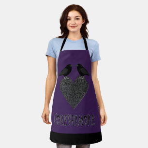 Tablier Ravens gothiques et Coeur noir