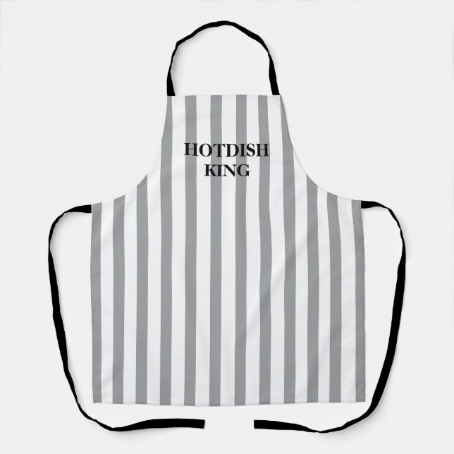 Tablier rayé Gris Hotdish King All-Over (Recto)
