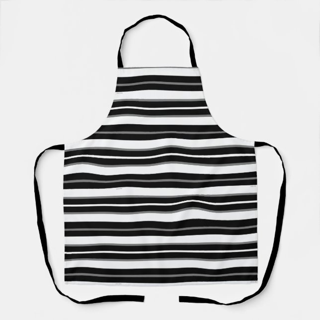 Tablier Rayure Horizontale Noire Cuisine Chef  (Recto)