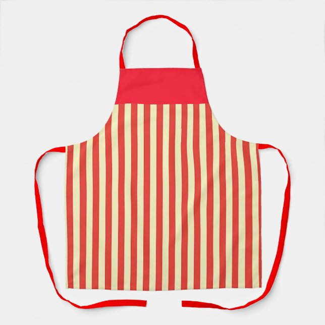 Tablier Rayure rouge pour chef de cuisine  (Recto)