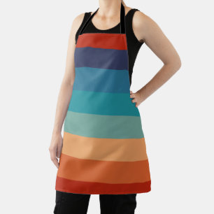 Tablier Rayures Arc-en-Ciel Couleurs Vintage Style Ancien