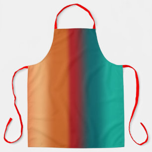 Tablier Rayures arc-en-ciel turquoise rouge orange du Sud-