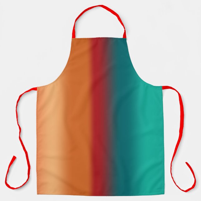 Tablier Rayures arc-en-ciel turquoise rouge orange du Sud- (Recto)