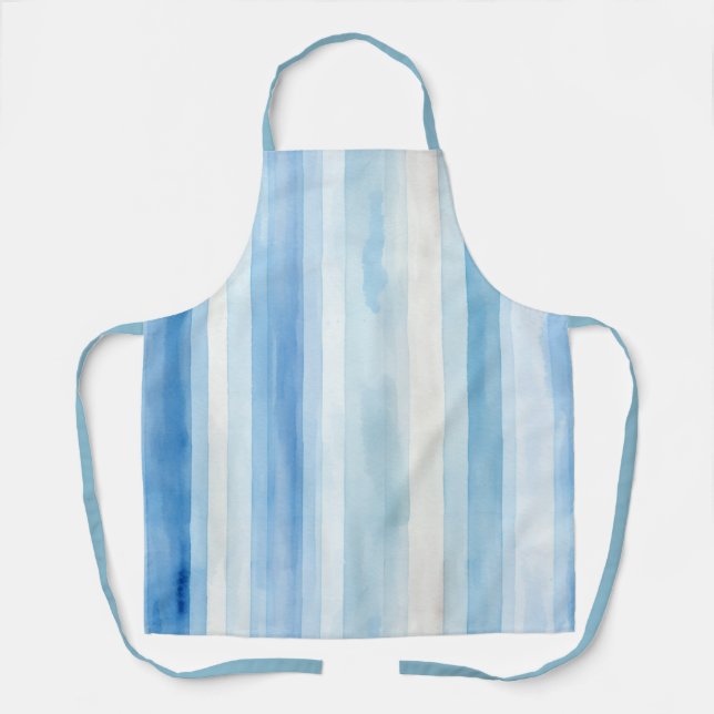 Tablier Rayures Bleues et Blanches de Santorin (Recto)
