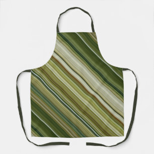 Tablier Rayures Crème, Beige et Vert Olive des Pluies de P