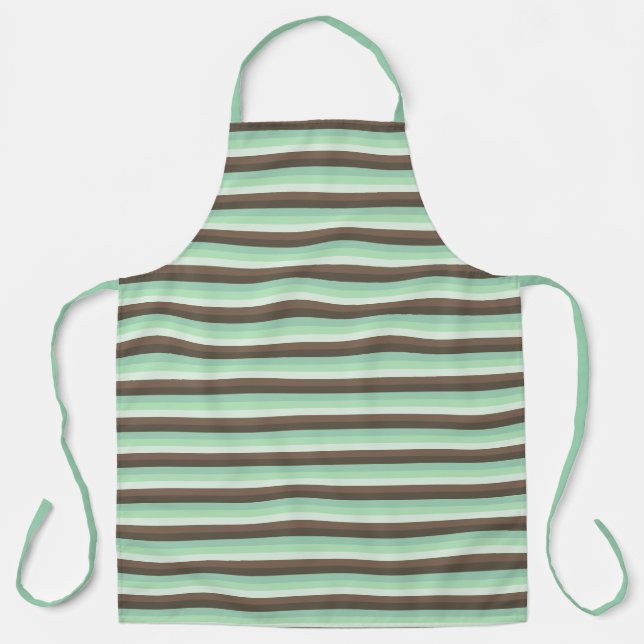 Tablier Rayures de bloc de couleur menthe chocolatée  (Recto)