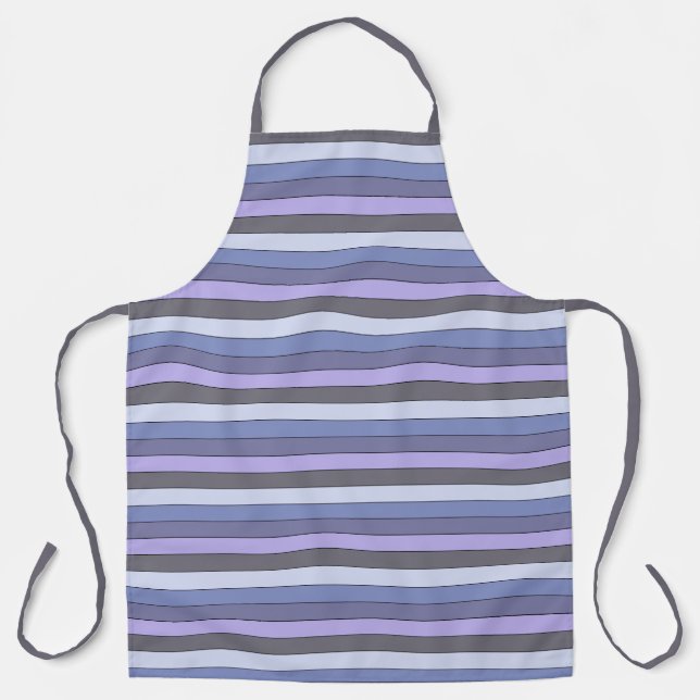 Tablier Rayures de couleur violette et grise sur papier aq (Recto)