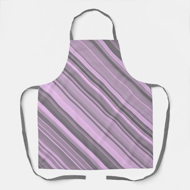Tablier Rayures Gris Violet (Recto)