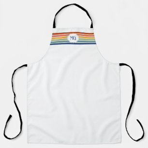 Tablier Rayures minimalistes monogrammées rétro