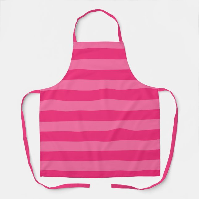 Tablier Rayures rose pâle et rose chaud (Recto)