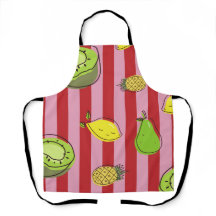 Rayures roses et rouges avec motif de fruits