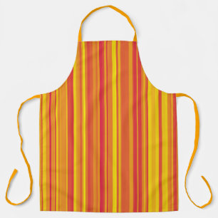 Tablier Rayures rouges oranges jaunes motif sans couture