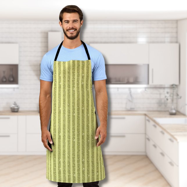 Tablier Rayures verticales de style pailleté jaune vif (Créateur téléchargé)