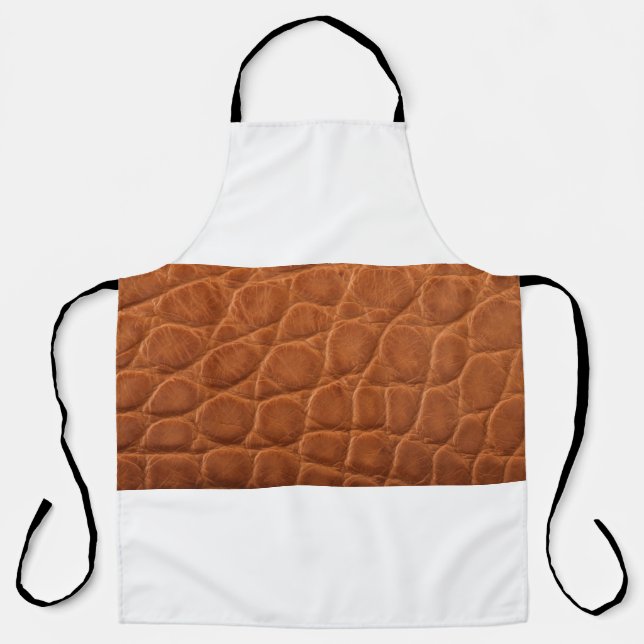 Tablier Real genuine tan brown alligator leather texture,  (Recto)