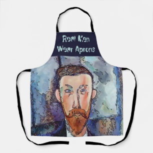 Tablier Real Men Cartoon Design ajouter du texte, Apron