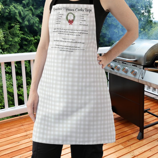 Tablier Recette de conservation Noël Cookies Rouge vert pl (Créateur téléchargé)