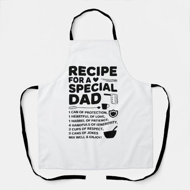 Tablier Recette pour un amour de cuisine de papa spécial,  (Recto)