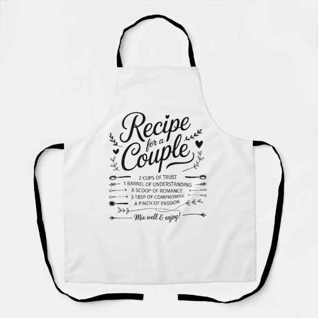 Tablier Recette pour un peu d'amour, de confiance et de ro (Recto)